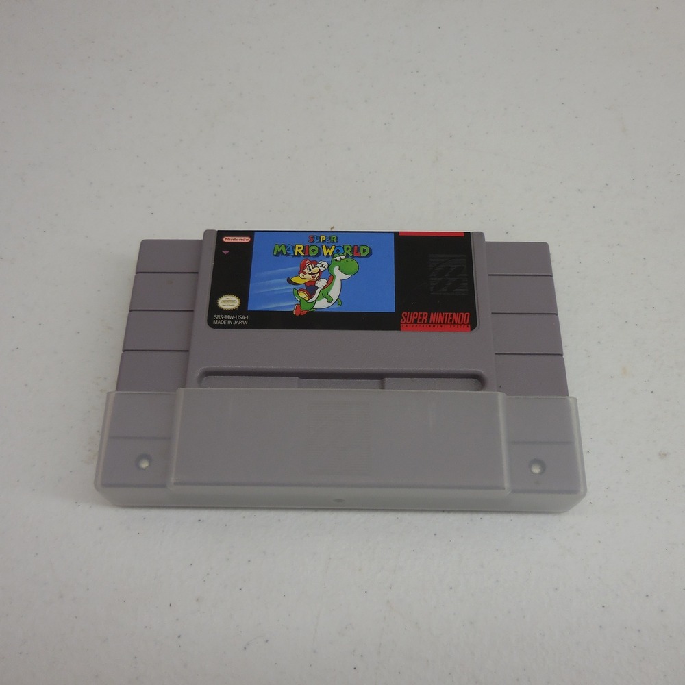 Super Mario World Nintendo SNES Game Cartridge SNS-MW-USA-1 Authentic Retro